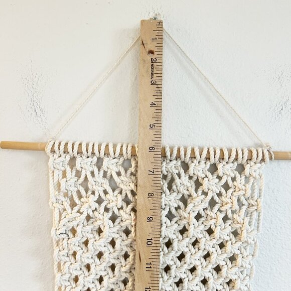 Macrame Wall Hanging Handmade Boho Wood Dowel Tapestry Woven Art Fringe - Picture 8 of 8